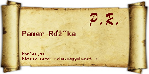 Pamer Réka névjegykártya